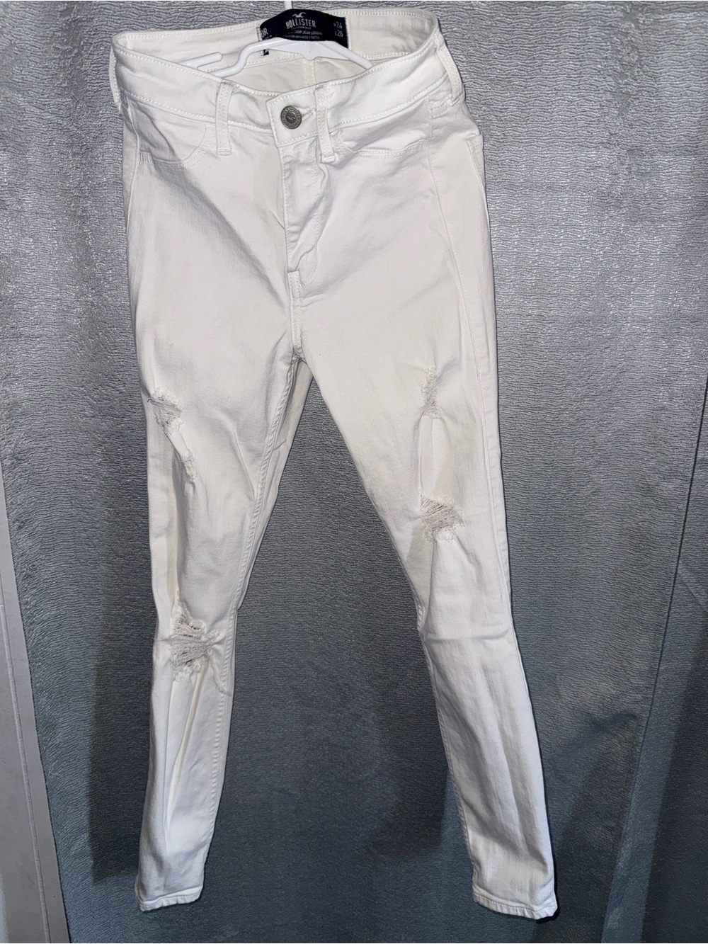 Hollister White Ripped Skinny Jeans - Men’s